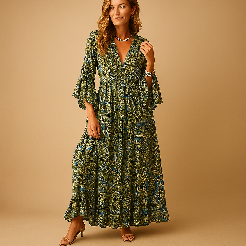 Valantomode | Bohemian Long Dress for Effortless Summer Style