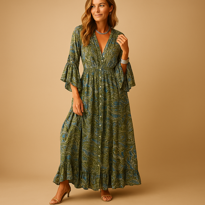 Valantomode | Bohemian Long Dress for Effortless Summer Style