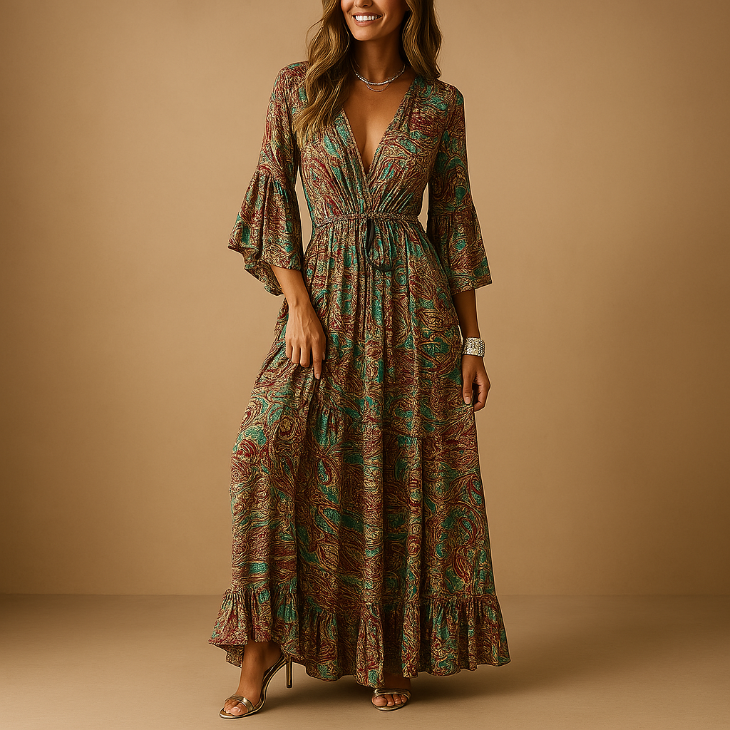 Valantomode | Bohemian Long Dress for Effortless Summer Style