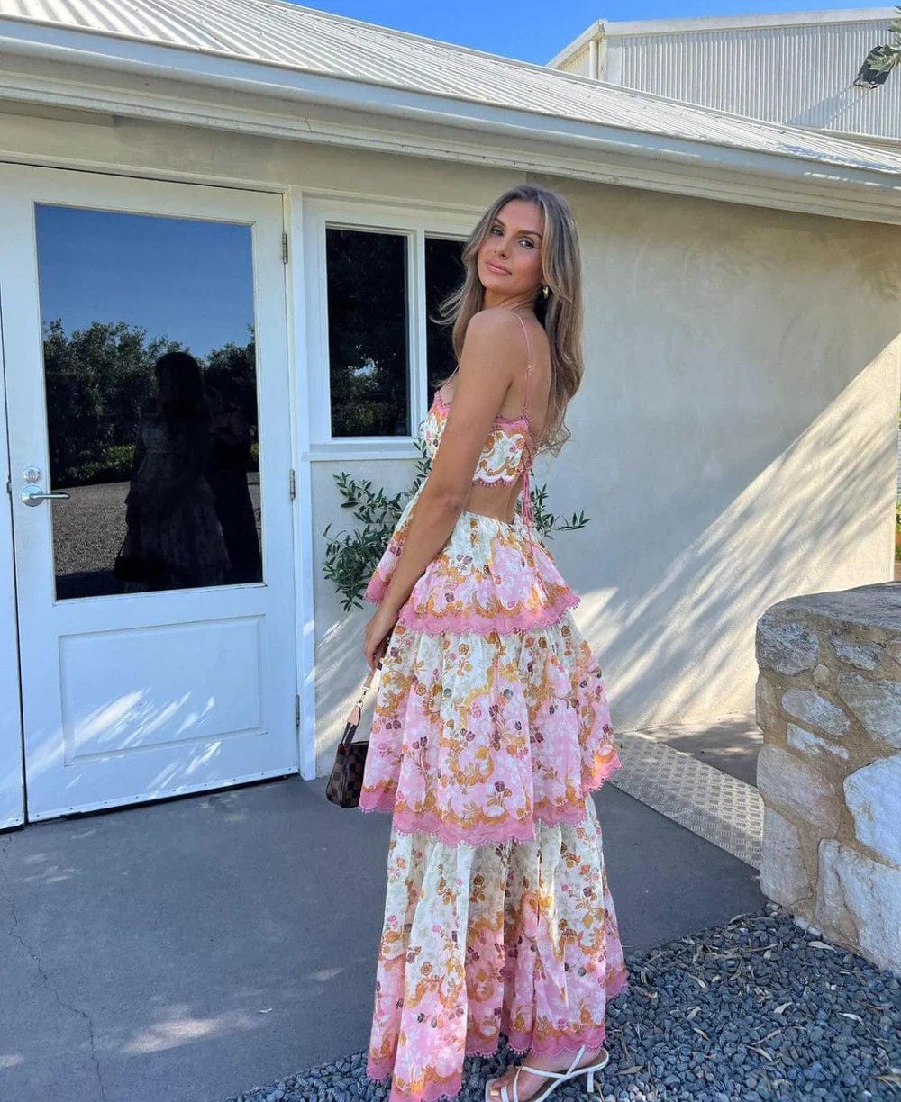 Valantomode | Elegant Lace Maxi Dress for Effortless Style