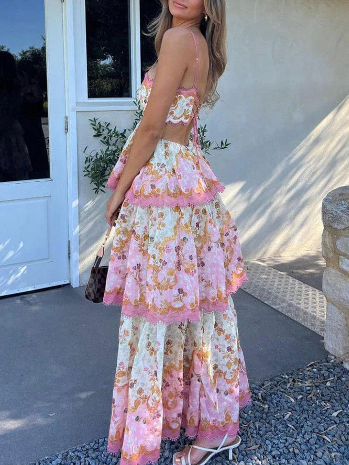 Valantomode | Elegant Lace Maxi Dress for Effortless Style