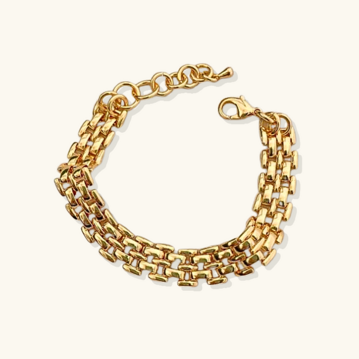 Valantomode | Gold Plated Link Bracelet for Women – Ladies Jewelry