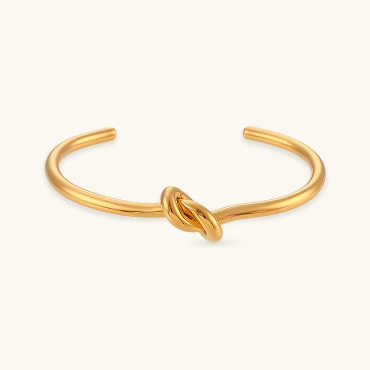 Valantomode | Plated Open-Ended Knot Bangle with Polished Monolithic Architecture