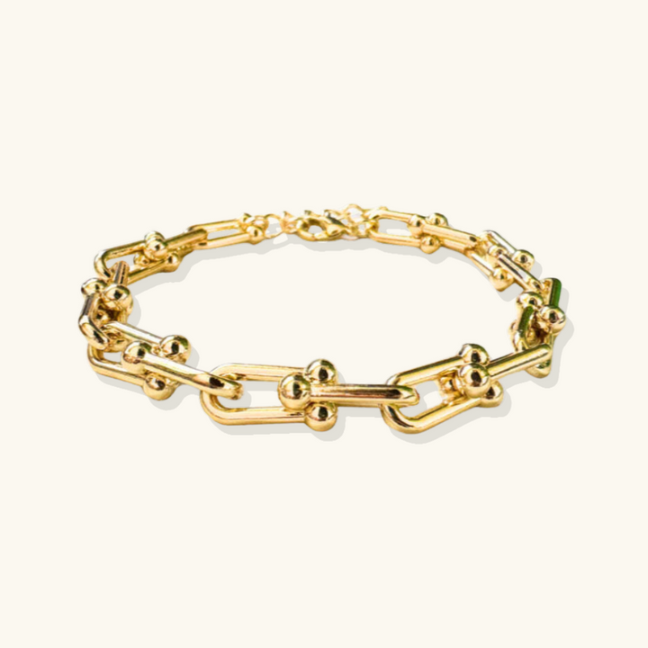 Valantomode | Heavyweight Gold Plated Link Bracelet for Women
