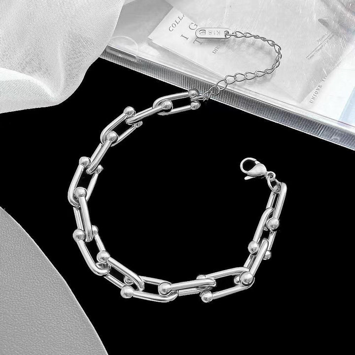 Valantomode | Heavyweight Gold Plated Link Bracelet for Women