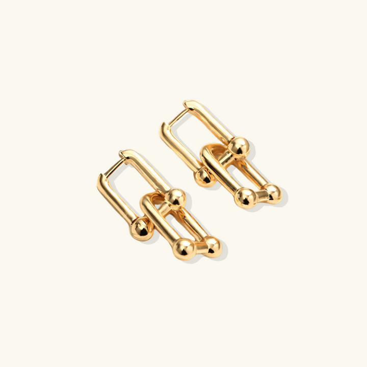 Valantomode | Gold Plated Interlocking Link Earrings for Women