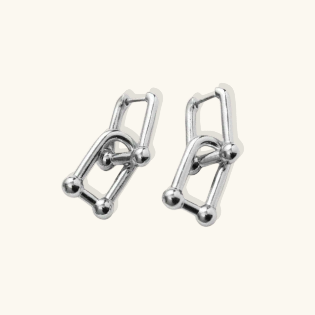Valantomode | Gold Plated Interlocking Link Earrings for Women