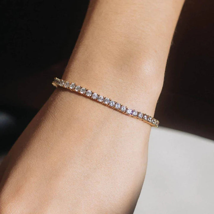 Valantomode | Gold Plated Radiant Tennis Bracelet for Women