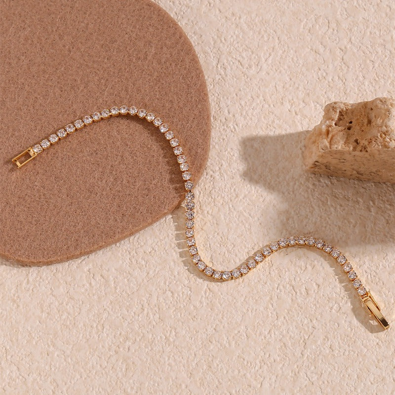 Valantomode | Gold Plated Radiant Tennis Bracelet for Women