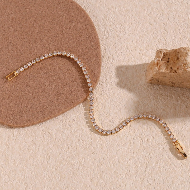 Valantomode | Gold Plated Radiant Tennis Bracelet for Women