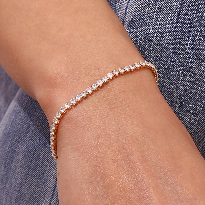Valantomode | Gold Plated Radiant Tennis Bracelet for Women