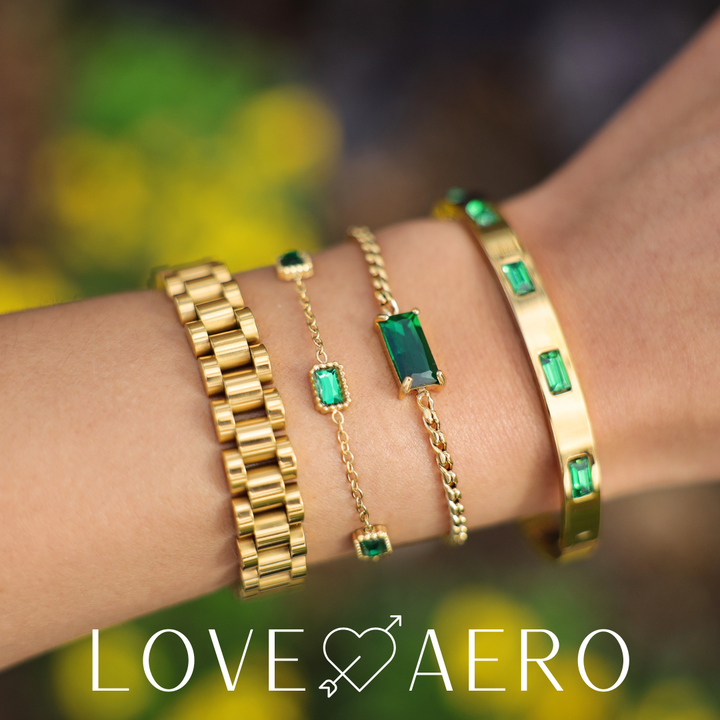 Valantomode | Gold Plated Gemstone Bracelet for Women
