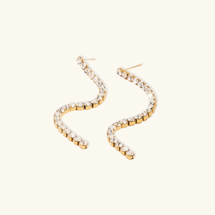 Valantomode | Lightweight Plated Linear Drop Earrings with AAAAA Diamond Simulants