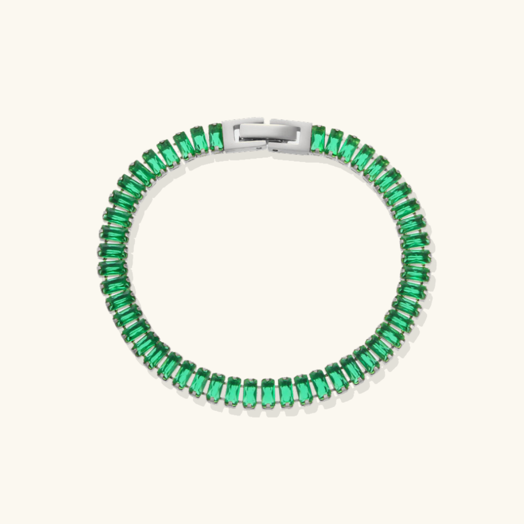 Valantomode | Gold Plated Baguette Diamond Bracelet for Women