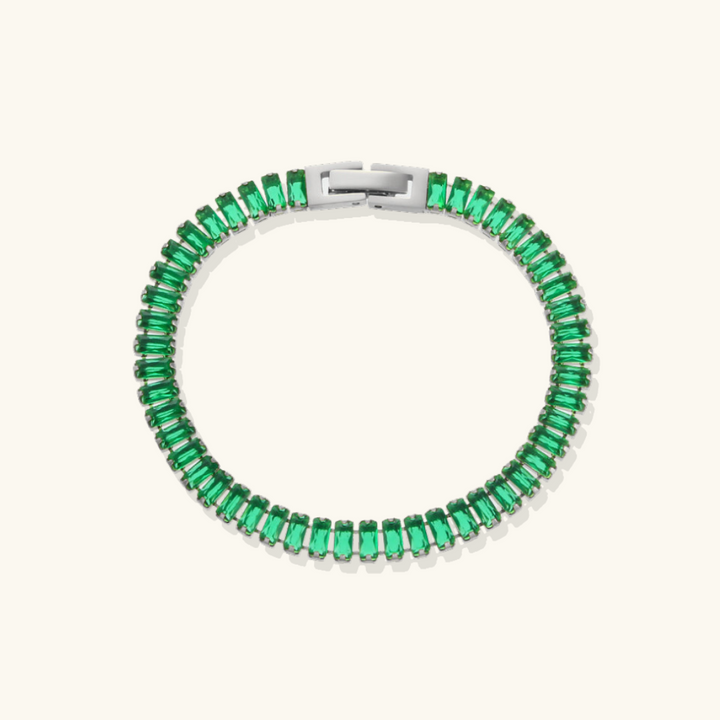Valantomode | Gold Plated Baguette Diamond Bracelet for Women