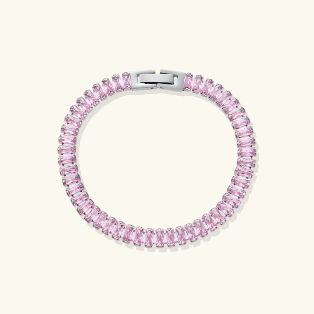 Valantomode | Gold Plated Baguette Diamond Bracelet for Women
