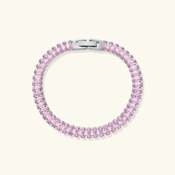 Valantomode | Gold Plated Baguette Diamond Bracelet for Women