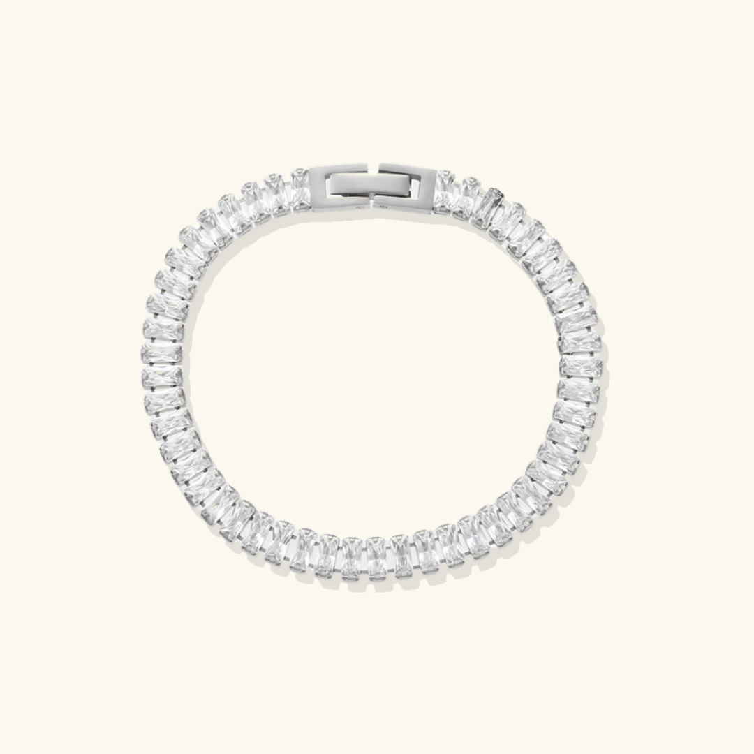 Valantomode | Gold Plated Baguette Diamond Bracelet for Women