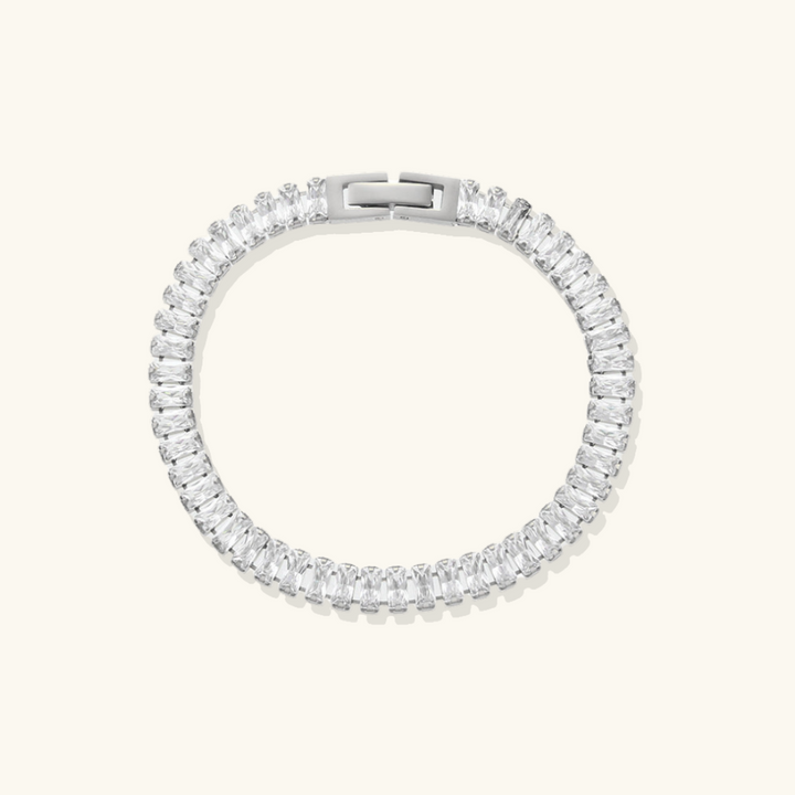Valantomode | Gold Plated Baguette Diamond Bracelet for Women