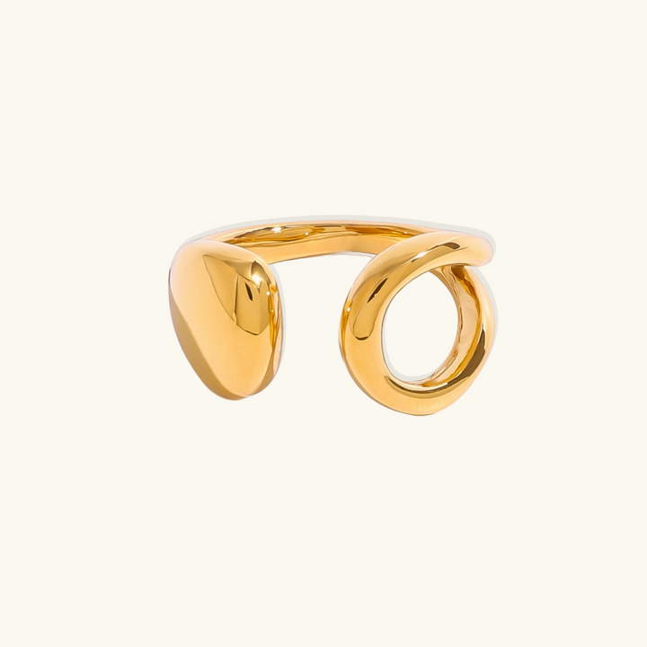 Valantomode | Plated Sculptural Ribbon Open Ring for Women