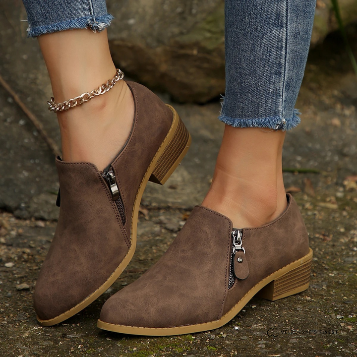 Valantomode | Stylish Orthopedic Ankle Boots with Zipper for Comfort