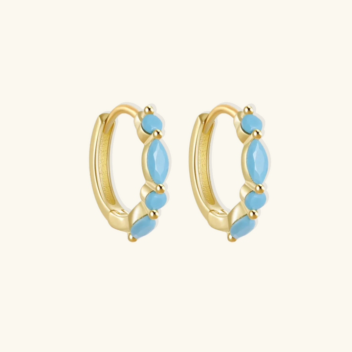 Valantomode | S925 Sterling Silver Plated Hoop Earrings with Marquise-Cut Refractive Assets