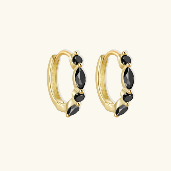 Valantomode | S925 Sterling Silver Plated Hoop Earrings with Marquise-Cut Refractive Assets