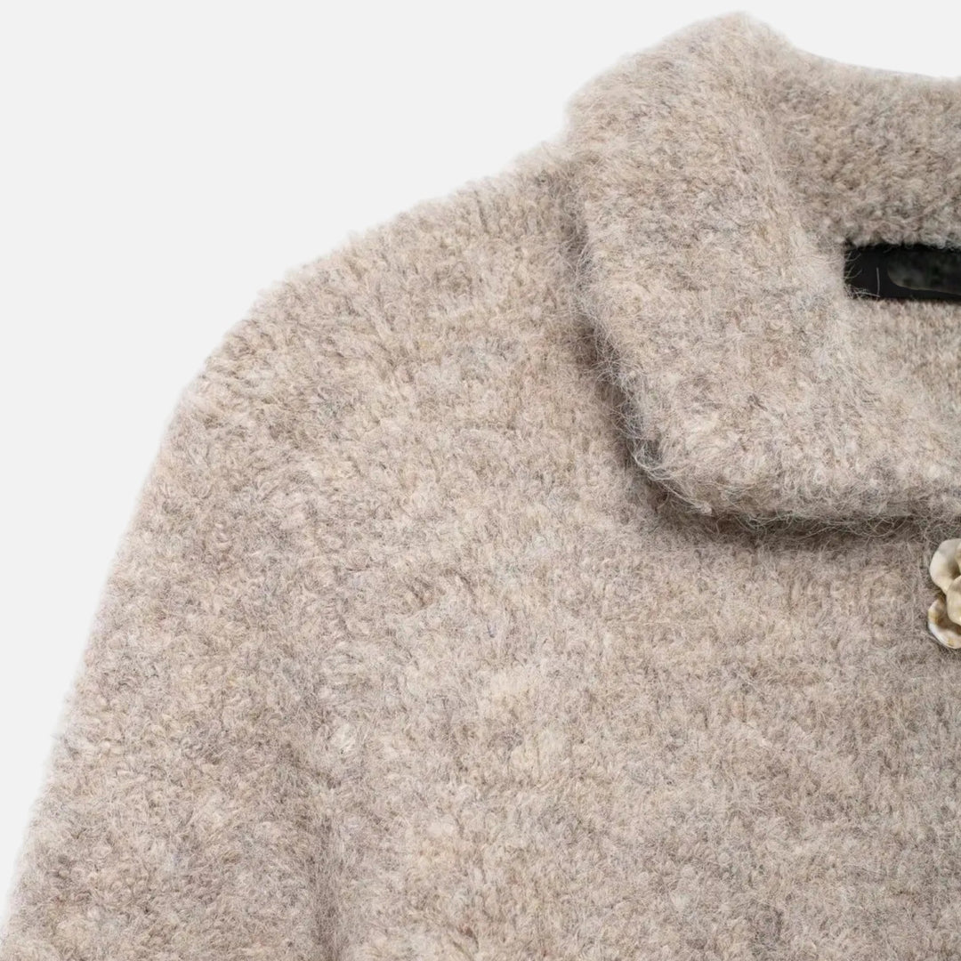 Valantomode | Women’s Floral Cardigan – Artisanal Knit & Botanical Sophistication
