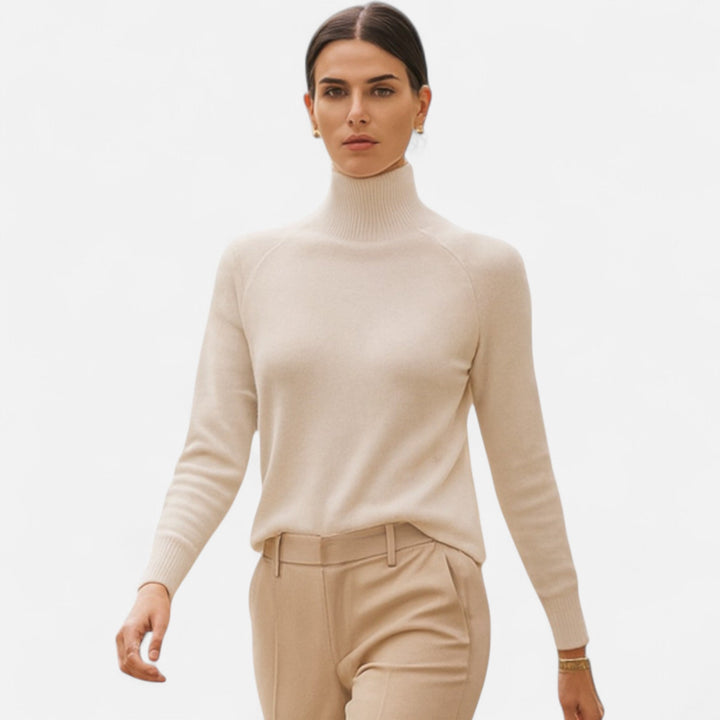 Valantomode | Women’s Mock-Neck Sweater – Sculpted Knit & Executive Minimalisme