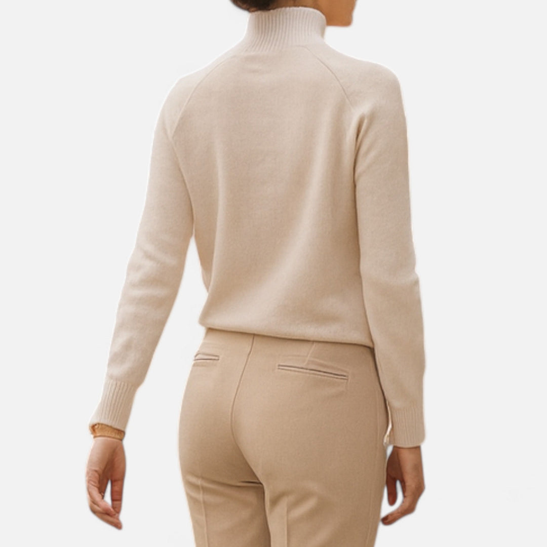 Valantomode | Women’s Mock-Neck Sweater – Sculpted Knit & Executive Minimalisme