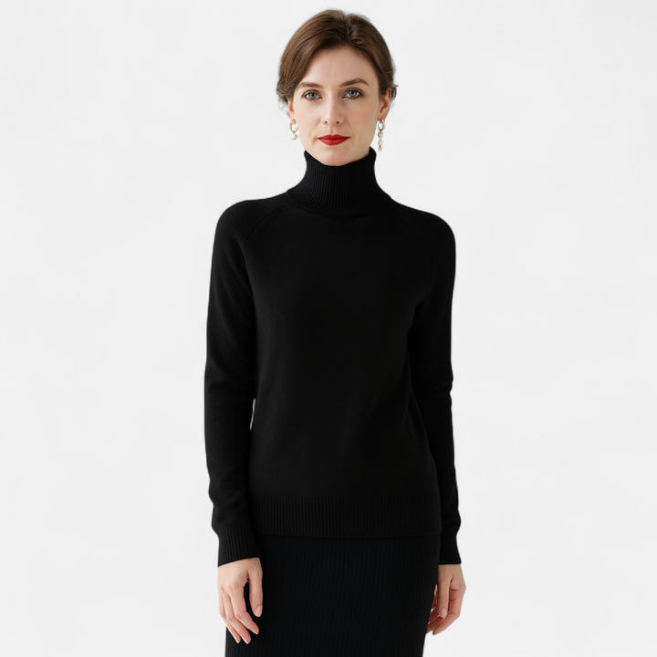 Valantomode | Women’s Mock-Neck Sweater – Sculpted Knit & Executive Minimalisme
