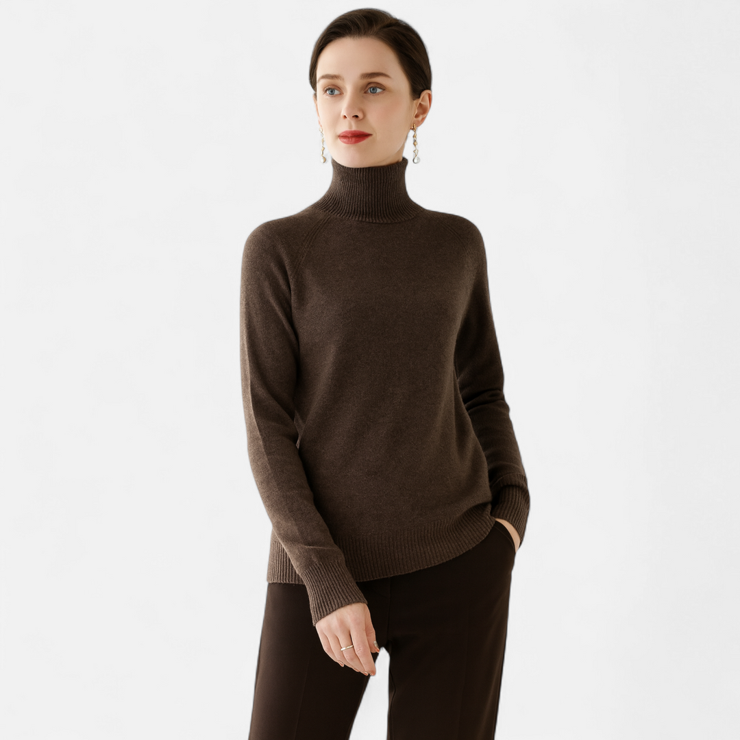Valantomode | Women’s Mock-Neck Sweater – Sculpted Knit & Executive Minimalisme