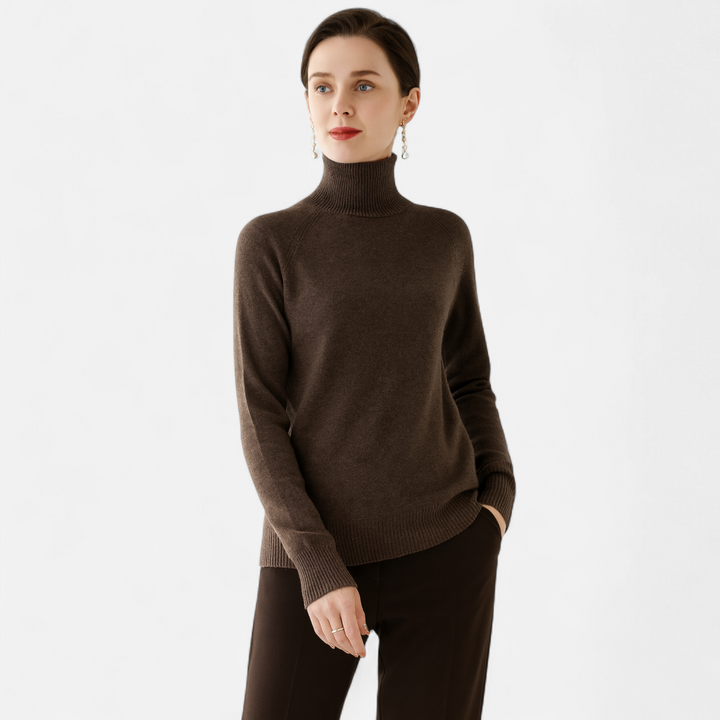 Valantomode | Women’s Mock-Neck Sweater – Sculpted Knit & Executive Minimalisme