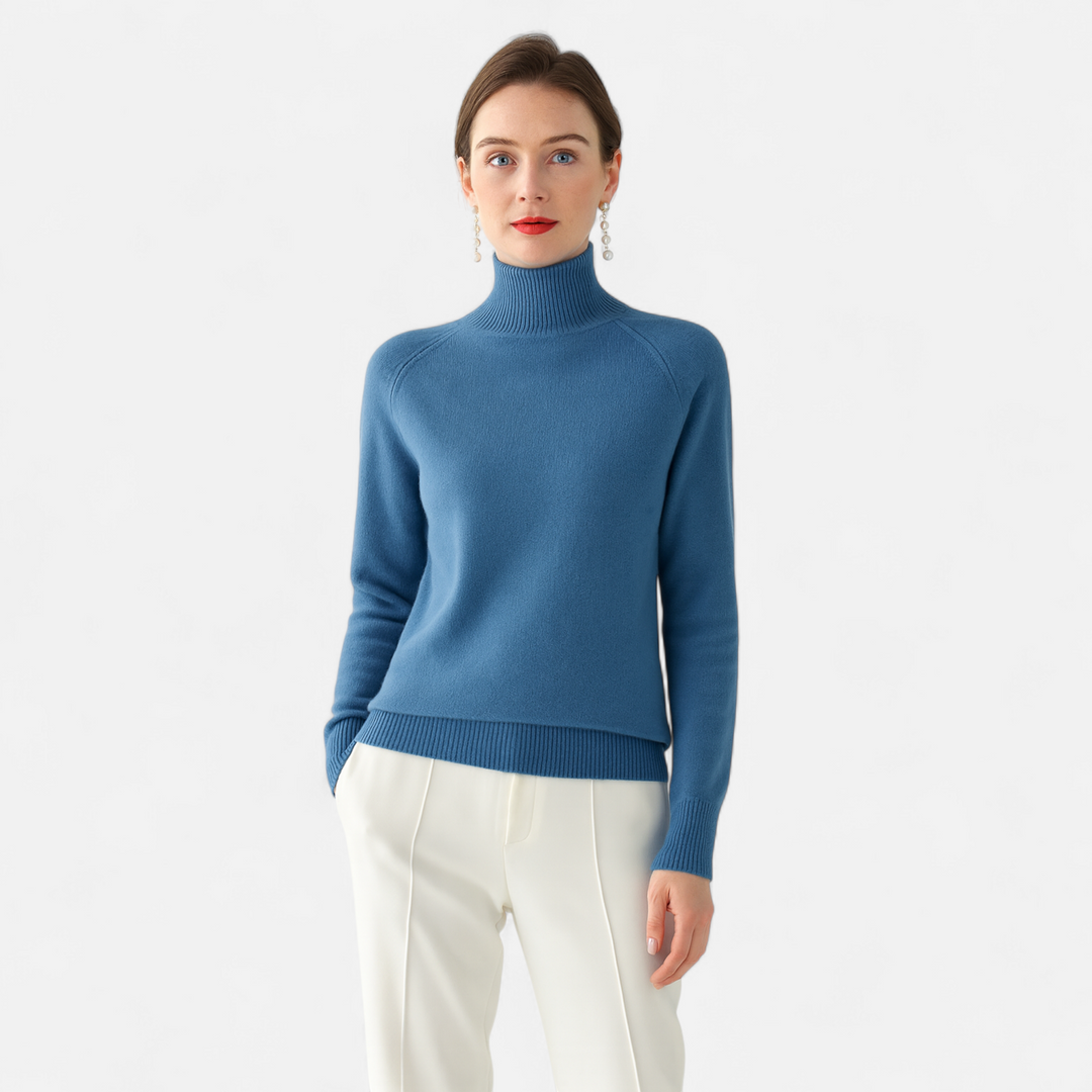 Valantomode | Women’s Mock-Neck Sweater – Sculpted Knit & Executive Minimalisme