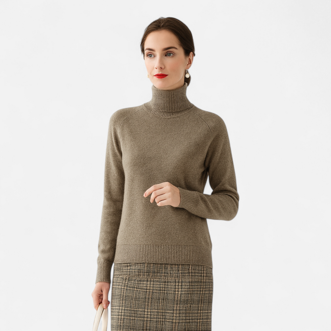 Valantomode | Women’s Mock-Neck Sweater – Sculpted Knit & Executive Minimalisme