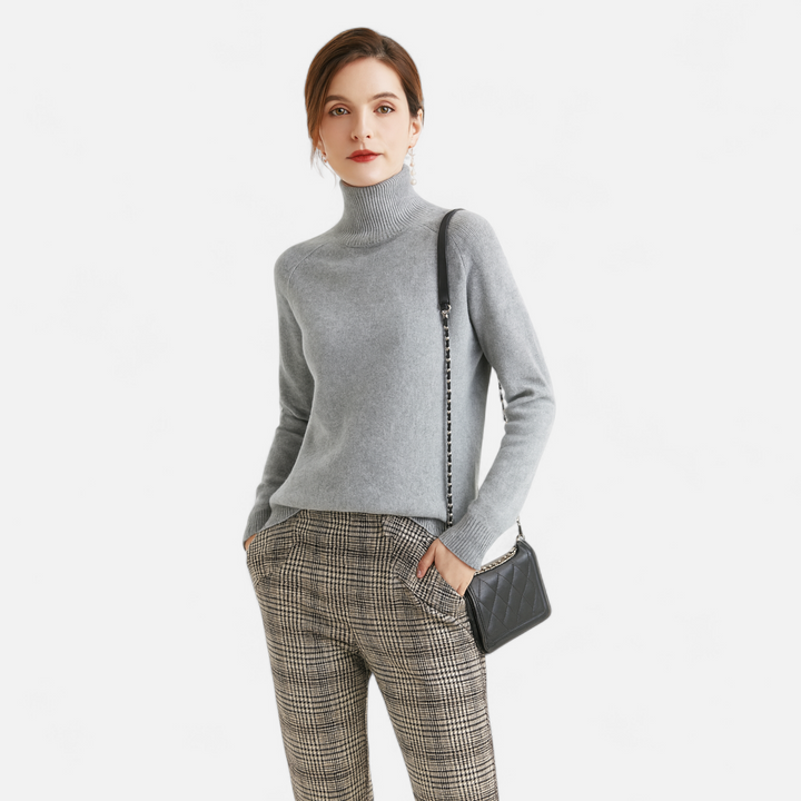 Valantomode | Women’s Mock-Neck Sweater – Sculpted Knit & Executive Minimalisme