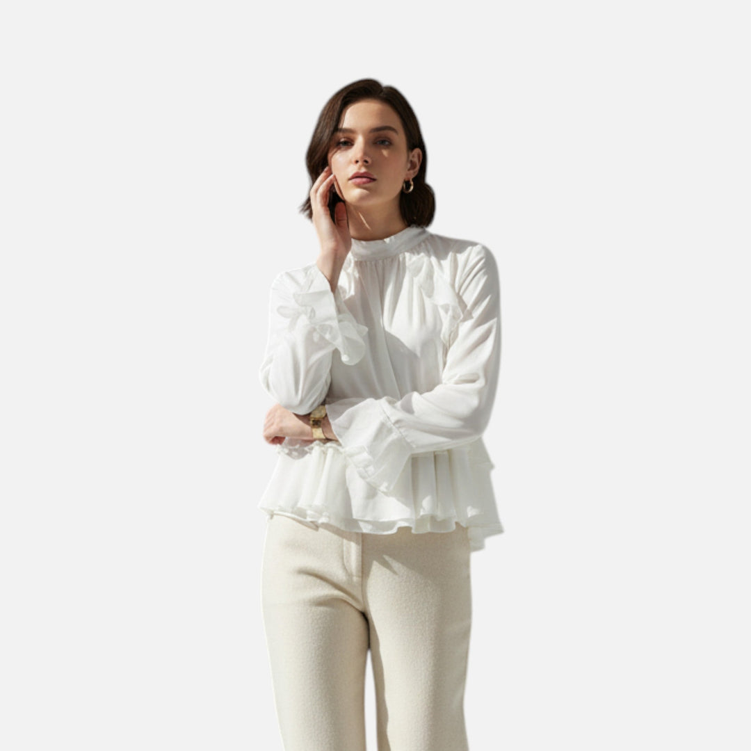 Valantomode | Women’s Puff Sleeve Blouse – Sculpted Volume & Sophisticated Authority