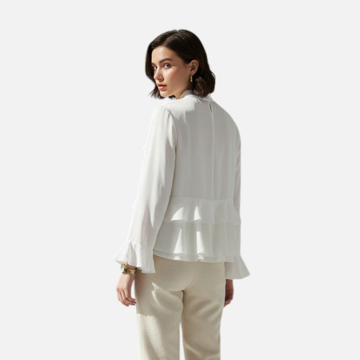 Valantomode | Women’s Puff Sleeve Blouse – Sculpted Volume & Sophisticated Authority