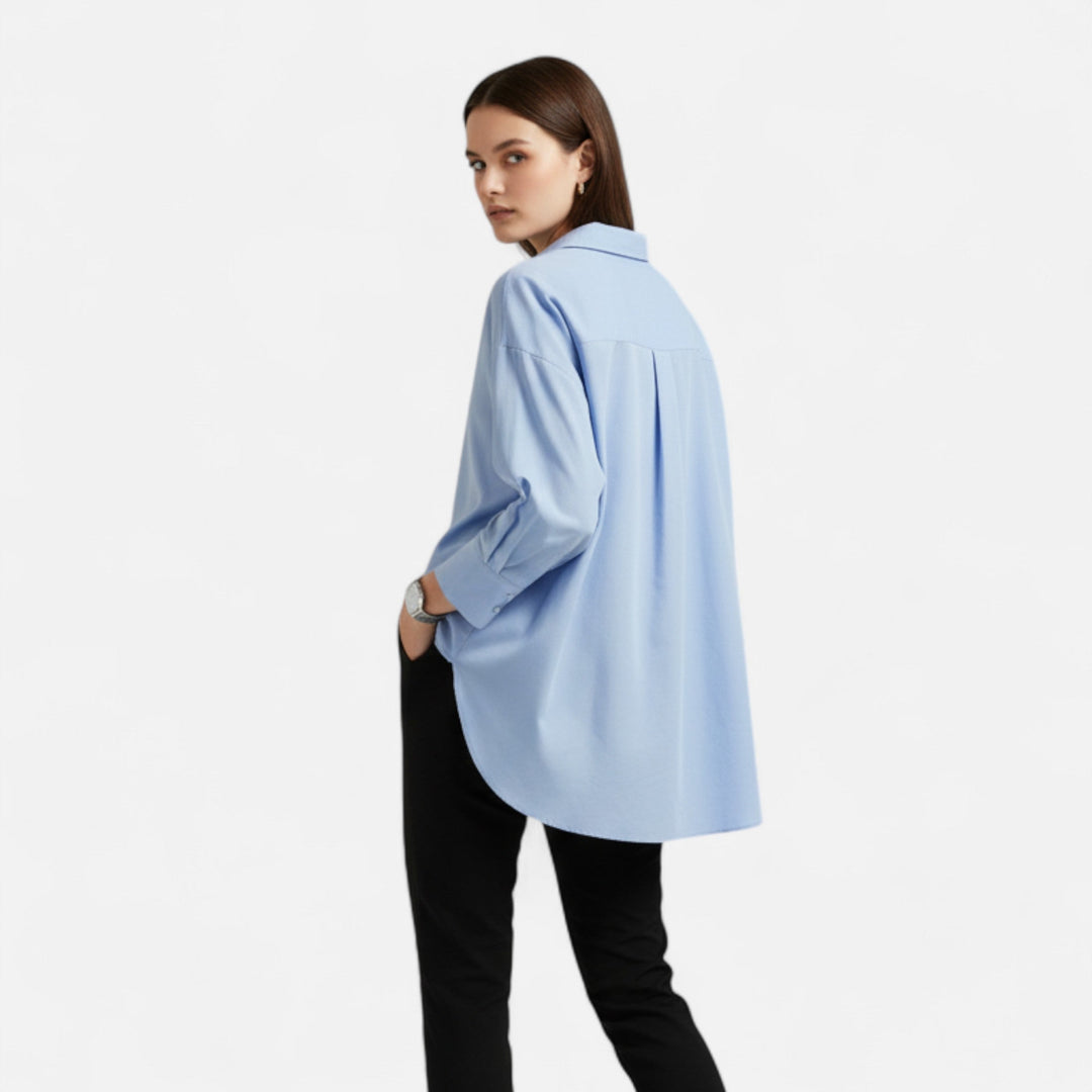 Valantomode | Women’s Essential White Blouse – Crisp Architecture & Executive Purity