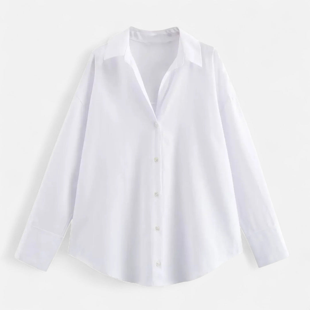 Valantomode | Women’s Essential White Blouse – Crisp Architecture & Executive Purity