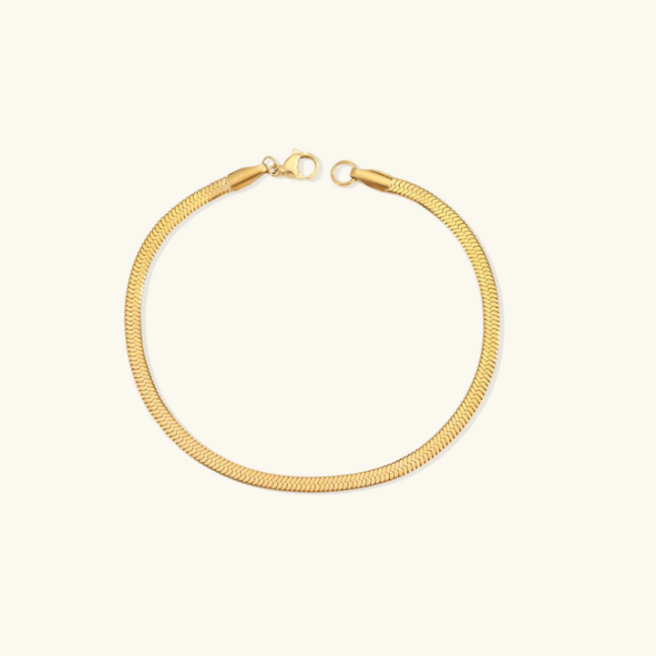 Valantomode | Plated Hailey Herringbone Bracelet with Imbricated V-Link Architecture