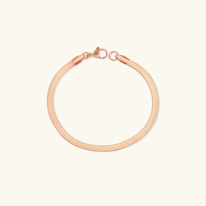 Valantomode | Plated Hailey Herringbone Bracelet with Imbricated V-Link Architecture
