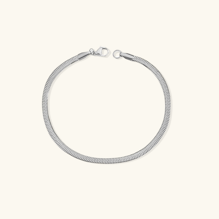 Valantomode | Plated Hailey Herringbone Bracelet with Imbricated V-Link Architecture