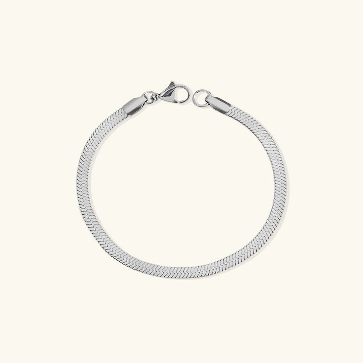 Valantomode | Plated Hailey Herringbone Bracelet with Imbricated V-Link Architecture