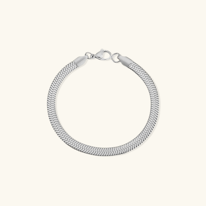 Valantomode | Plated Hailey Herringbone Bracelet with Imbricated V-Link Architecture