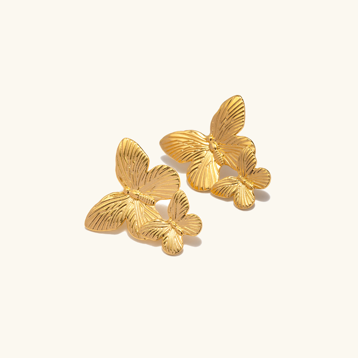 Valantomode | Heavyweight Plated Butterfly Motif Earrings for Women