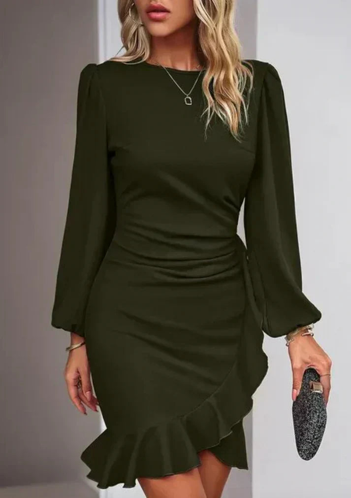 Valantomode | Chic Puff Sleeve Dress for Effortless Elegance