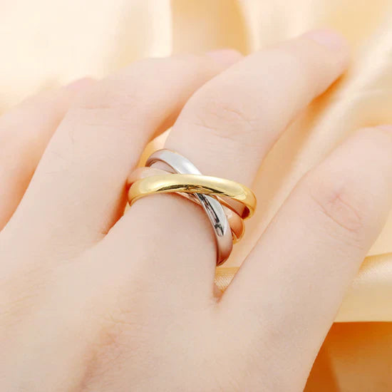 Valantomode | Plated Intertwining Loop Ring with Helical Structural Geometry