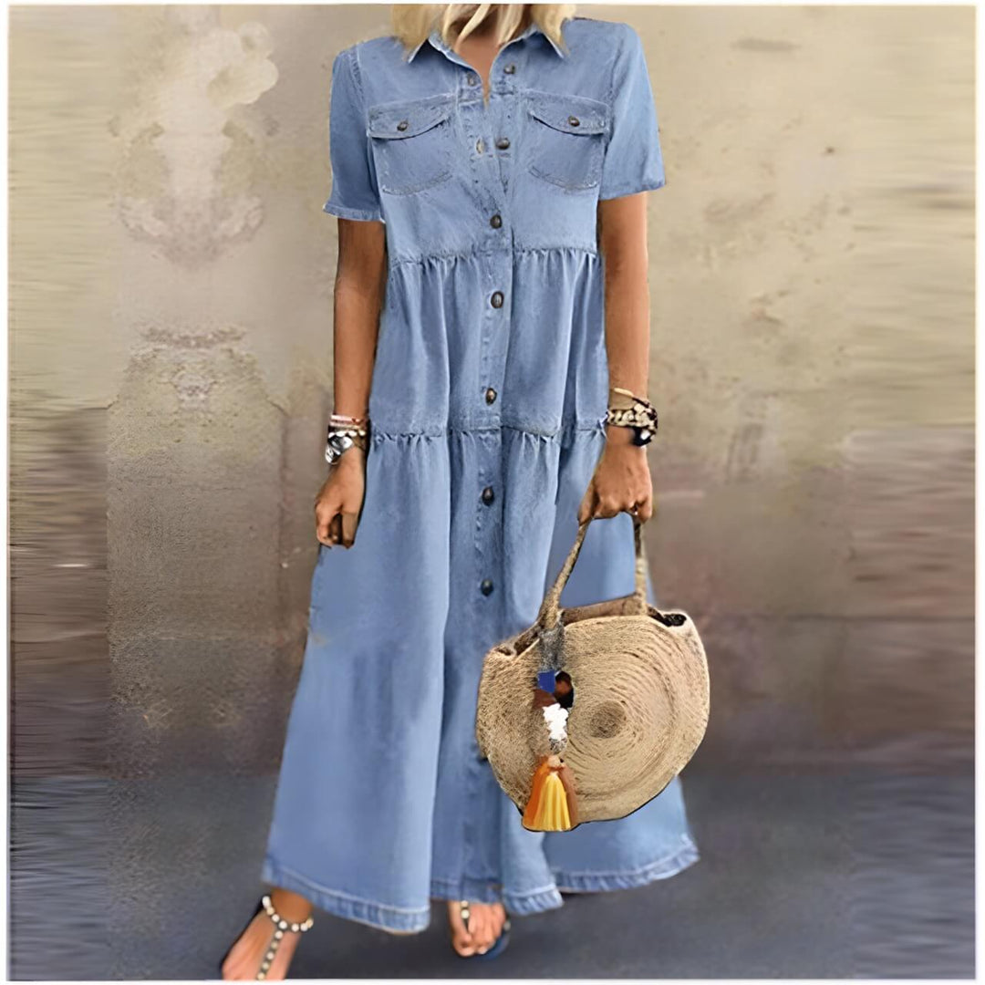 Valantomode | Chic Long Dress for Effortless Everyday Style