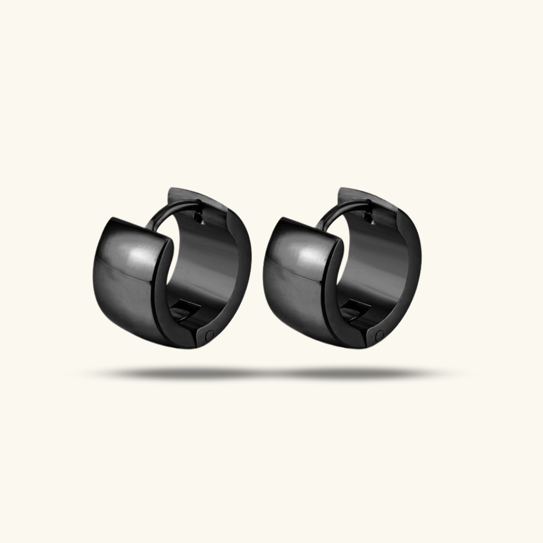 Valantomode | Plated Concentric Huggie Earrings with Monolithic Industrial Architecture